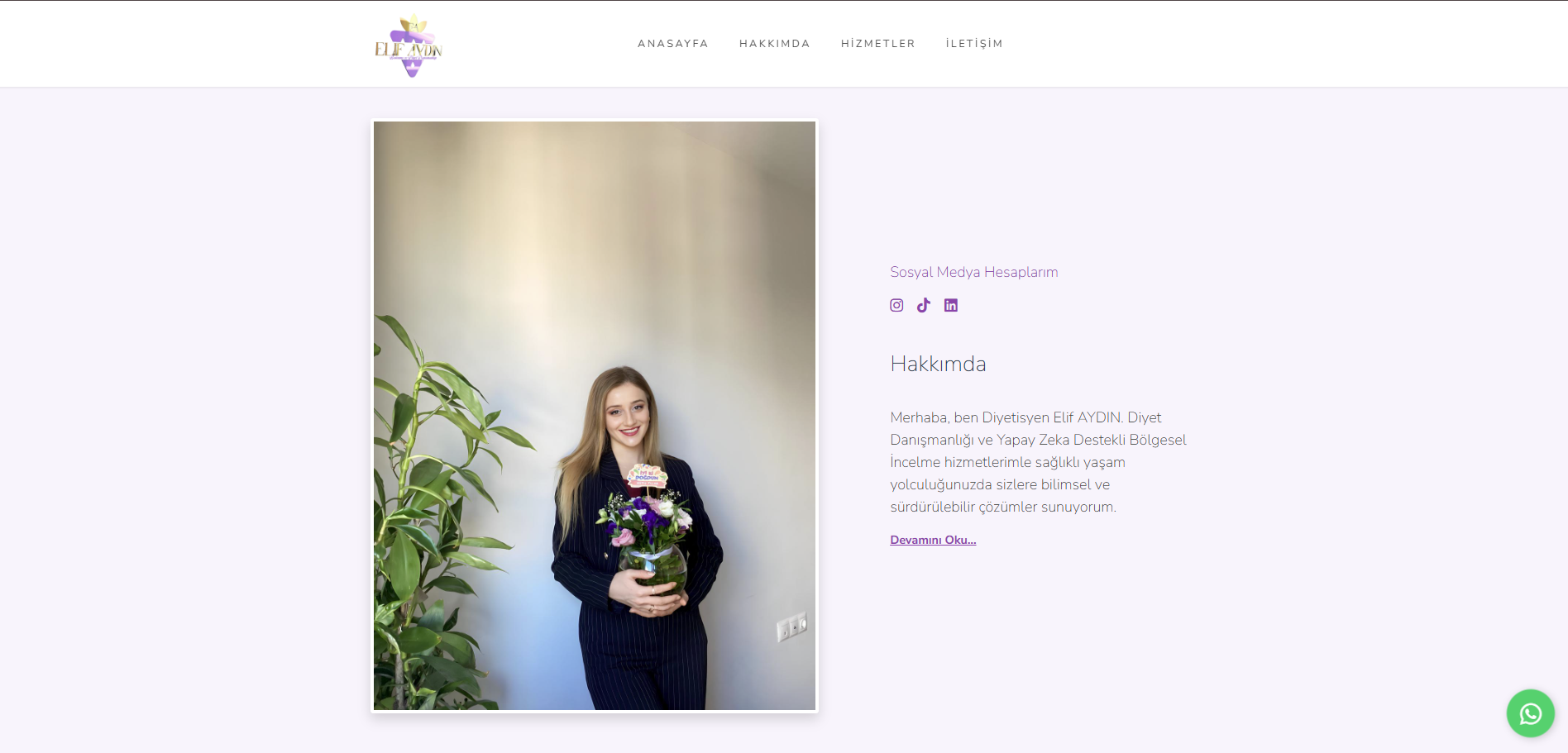 Elif Aydın Web Sitesi Görünüm 2